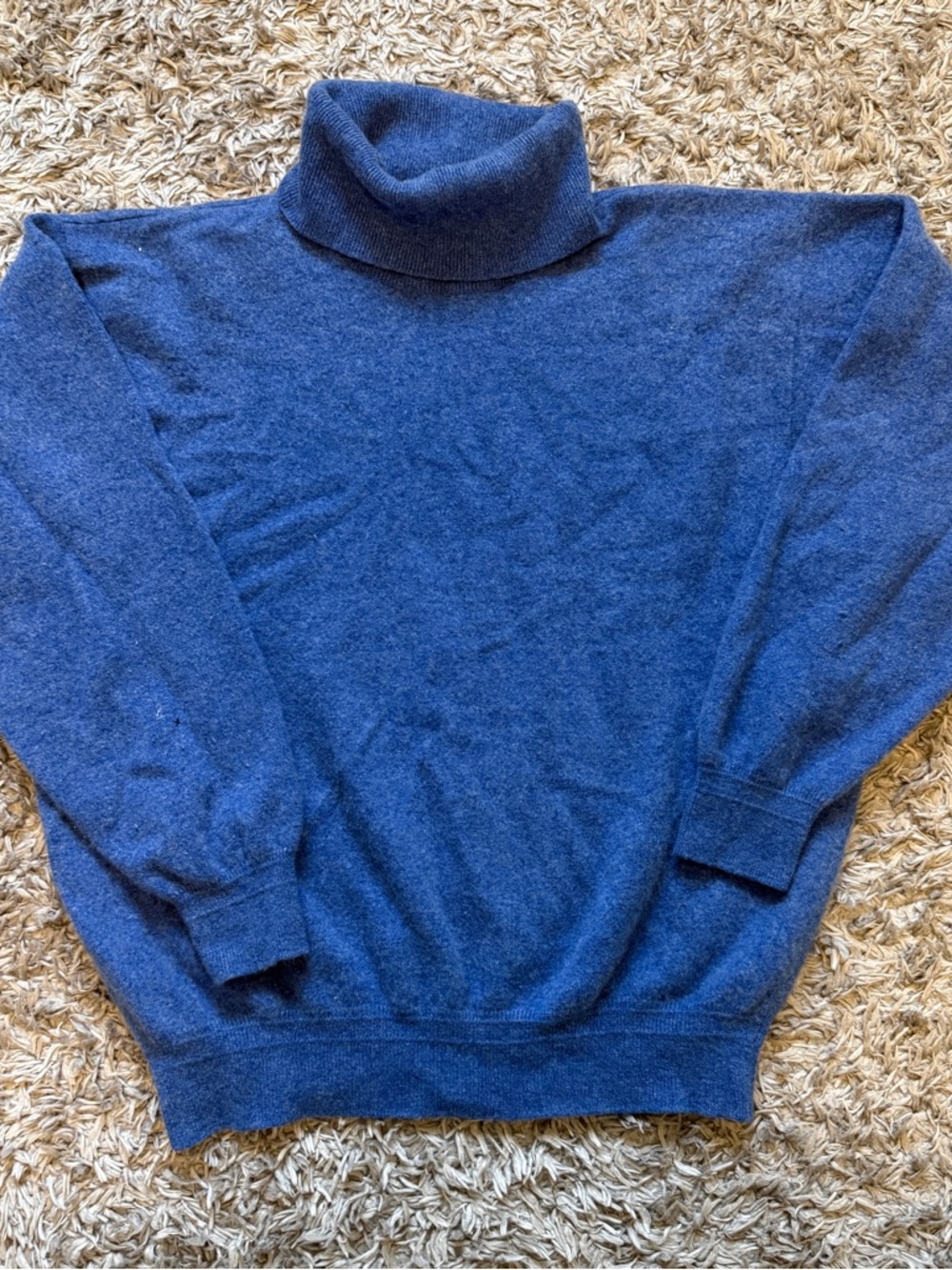 Vintage Versace Men's Blue Turtleneck Sweater